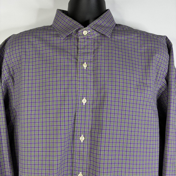 Polo By Ralph Lauren Estate Classic Fit Dress Shirt Men's Size 18 XXL Multicolor - Picture 8 of 16